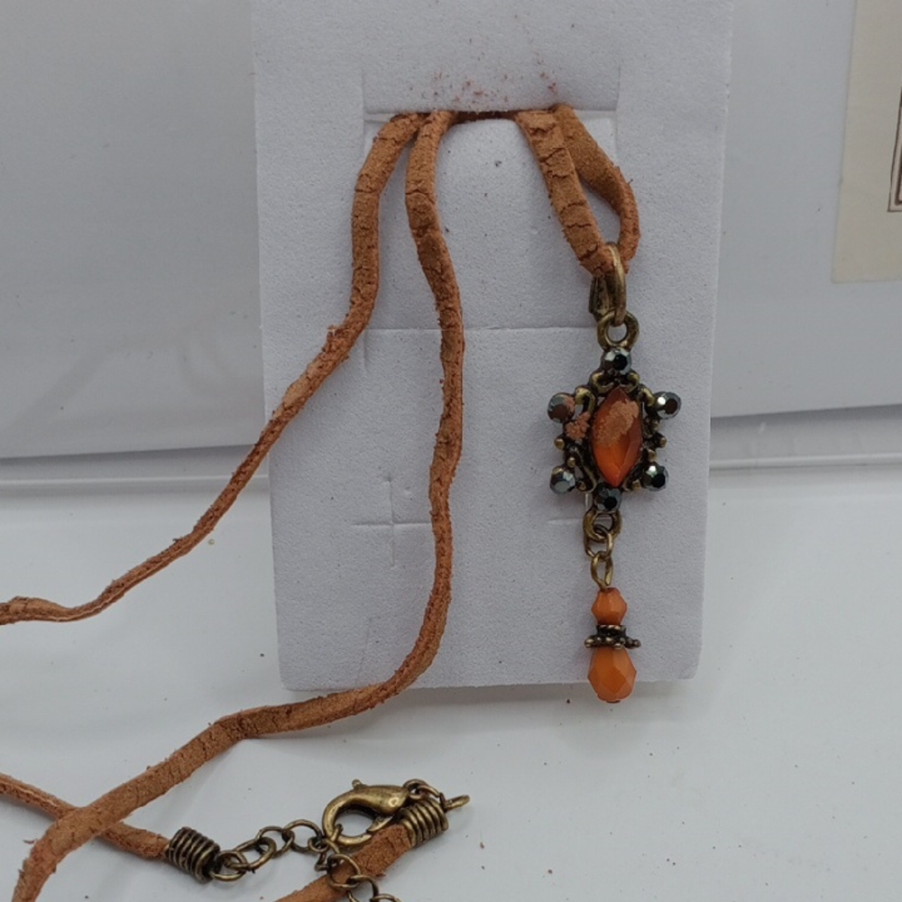 Elegant Orange Pendant Necklace